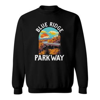 Blue Ridge Parkway Vintage Poster Style Retro 80S Graphic Sweatshirt | Mazezy