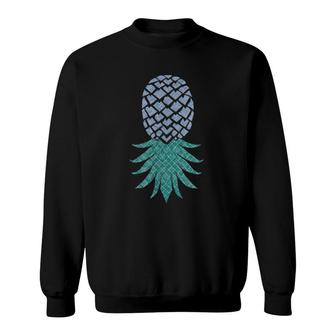 Blue Upside Down Pineapple Sweatshirt | Mazezy