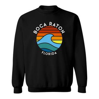 Boca Raton Florida Retro Wave Sweatshirt | Mazezy