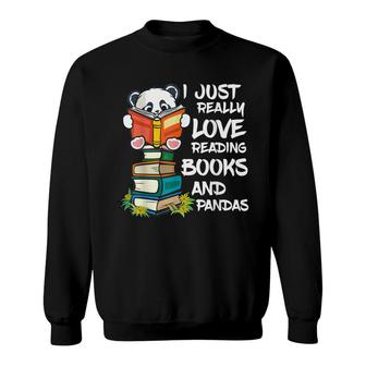 Book Lover Kids Panda Lover Book Reading Sweatshirt - Seseable