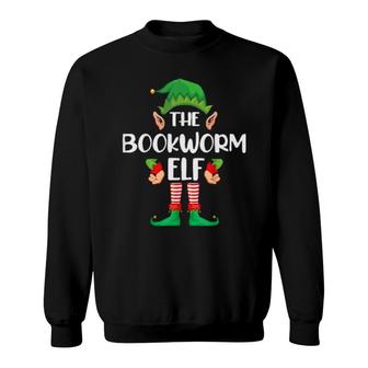 Bookworm Elf Matching Family Group Christmas Party Pajama Sweatshirt | Mazezy