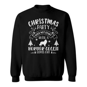 Border Collie Dog Tree Christmas Party Dog Owner Sweatshirt | Mazezy