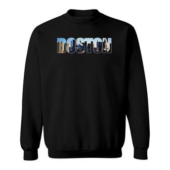 Boston Skyline - City At Daytime Massachusetts Souvenir Sweatshirt | Mazezy