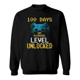 Boys 100 Days Of School Gamer Video Games Level Unlocked Sweatshirt | Mazezy AU