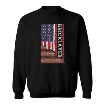 Brick Mason Bricklayer Masonry Dad Us Flag Construction Gift Sweatshirt | Mazezy