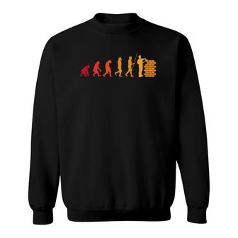 Bricklayer Evolution Funny Wall Builder Gift Sweatshirt | Mazezy