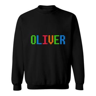 Bricks Theme Oliver Boys Name Custom Preschool Blocks Sweatshirt - Thegiftio UK