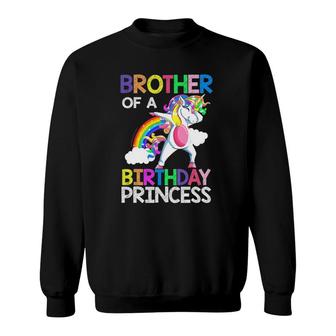 Brother Of The Birthday Princess Unicorn Rainbow Gifts Sweatshirt | Mazezy