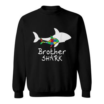 Brother Shark Puzzle Piece Cool Autism Awareness Gift Sweatshirt | Mazezy