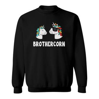 Brothercorn Unicorn Brother And Baby Father's Day Birthday Sweatshirt | Mazezy