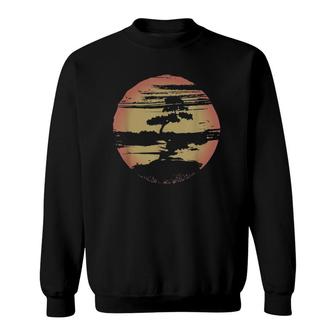 Buddhist Zen Graphic Japanese Bonsai Tree Color Sun Sweatshirt | Mazezy