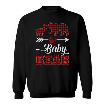 Buffalo Plaid Matching Bear Family Christmas Baby Pajama Sweatshirt | Mazezy