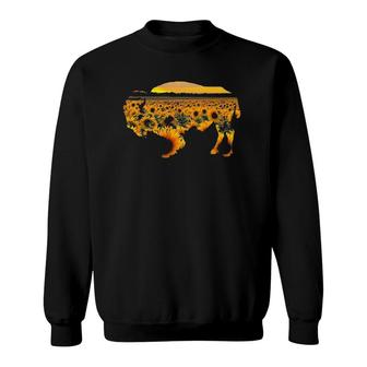Buffalo Sunflower Motif Gift Sweatshirt | Mazezy