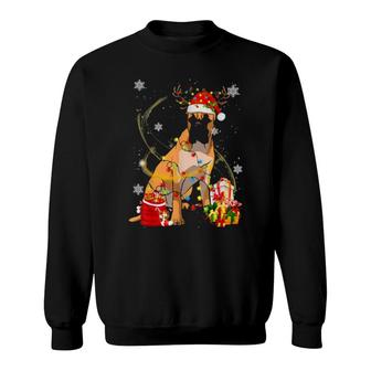 Bullmastiff Dog Reindeer Santa Christmas Dogs Pajamas Sweatshirt | Mazezy