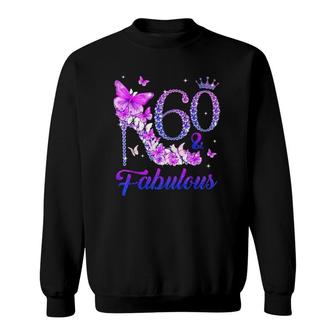 Butterflies High Heels 60 And Fabulous 60Th Birthday Ladies Sweatshirt | Mazezy