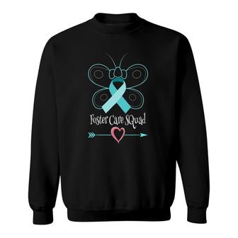 Butterfly Adoption Foster Care Ribbon Foster Care Awareness Sweatshirt | Mazezy DE