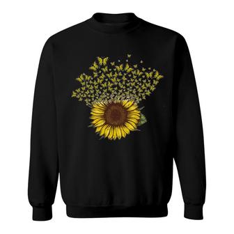 Butterfly And Sunflower Sweatshirt | Mazezy