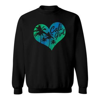 Cali Girl - Vintage California Heart Palm Trees Summer Gift Sweatshirt | Mazezy