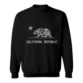 California Republic Flag Distressed Bear Sweatshirt | Mazezy