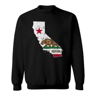 California State Flagvintage Distressed Ca Flags Sweatshirt | Mazezy UK