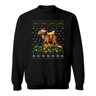 Camel Animal Santa Hat Ugly Camel Christmas Sweatshirt | Mazezy