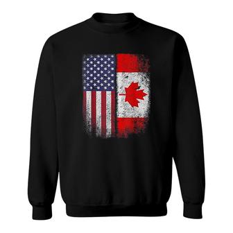 Canadian American Flag Canada Usa Roots Sweatshirt | Mazezy