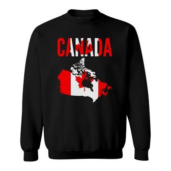 Canadian Gift - Canada Country Map Flag Sweatshirt | Mazezy