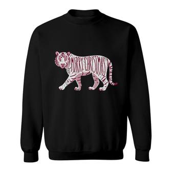 Candy Cane Tiger T Sweatshirt | Mazezy