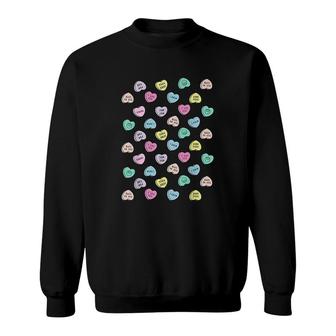 Candy Hearts Love Valentines Day Sweatshirt | Mazezy