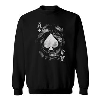 Card Ace Spades Play Playing Sweatshirt | Mazezy
