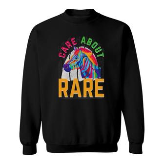 Care About Rare, Rare Disease Awareness Day Month Zebra Sweatshirt | Mazezy