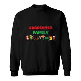 Carpenter Family Merry Christmas 2021 Word Design Sweatshirt | Mazezy