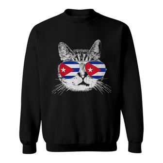 Cat Cuba Cuban Flag Country Pride Sweatshirt | Mazezy