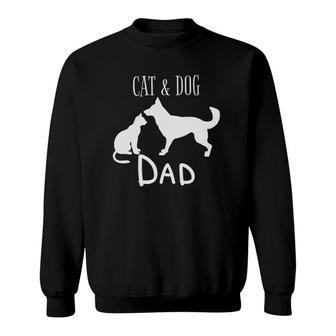 Cat Dog Dad Owner Cute Father Daddy Pet Papa Gift Sweatshirt | Mazezy
