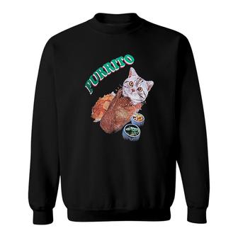 Cat In A Burrito Funny Mexican Food Sweatshirt | Mazezy