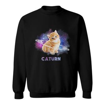 Cat In Space Caturn Sweatshirt | Mazezy