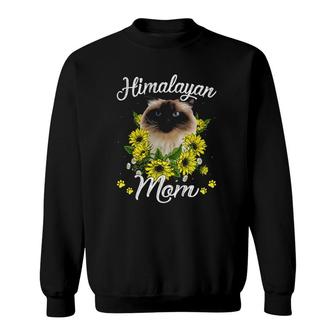 Cat Mom Mother's Day Gifts Sunflower Himalayan Mom Sweatshirt | Mazezy