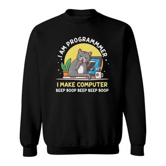 Cat Programmer Programming Coder Coding Computer Pc It Gift Sweatshirt | Mazezy