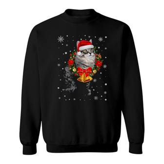 Cat Ragamuffin Tree Christmas Light Sweatshirt | Mazezy