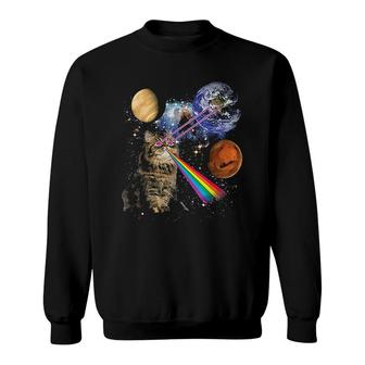 Cat Rainbow In Galaxy Space Sweatshirt | Mazezy
