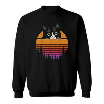 Cat Retro Style Kitten Style Black Cat Sweatshirt - Thegiftio UK