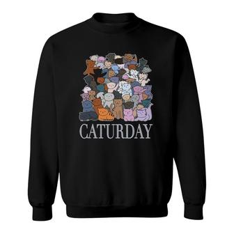 Caturday Cat Person Kitty Kitten Cats Meow Saturday Sweatshirt | Mazezy UK