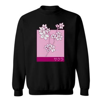 Cherry Blossom Katakana Japanese Art Sakura Aesthetic Sweatshirt | Mazezy