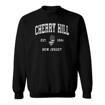 Cherry Hill New Jersey Nj Vintage American Flag Design Sweatshirt | Mazezy