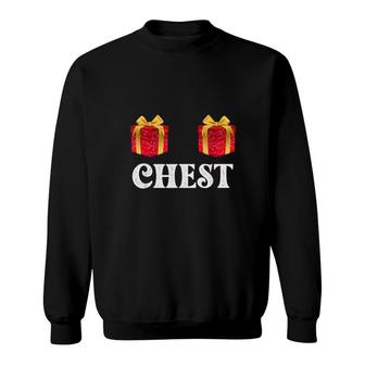 Chest Nuts Merry Christmas Party Holiday Funny Women Sweatshirt | Mazezy