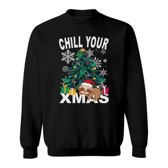 Chill Your Xmas Sloth Baby Santa Claus Sloths Sweatshirt | Mazezy