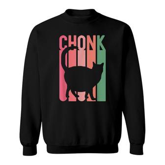 Chonk Fat Cat Mom Girl Retro Christmas Oh Lawd He Coming Her Sweatshirt | Mazezy