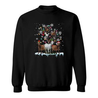 Christmas Goat On Tree Sweatshirt | Mazezy