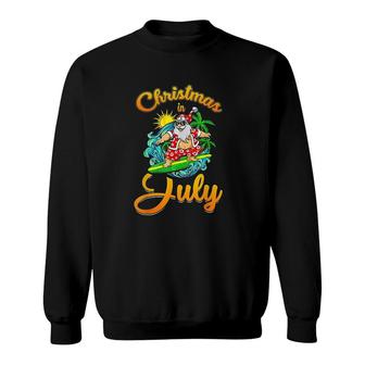 Christmas In July Funny Santa Summer Beach Vacation Sweatshirt - Thegiftio