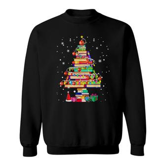 Christmas Library Tree For Librarian And Book Sweatshirt | Mazezy